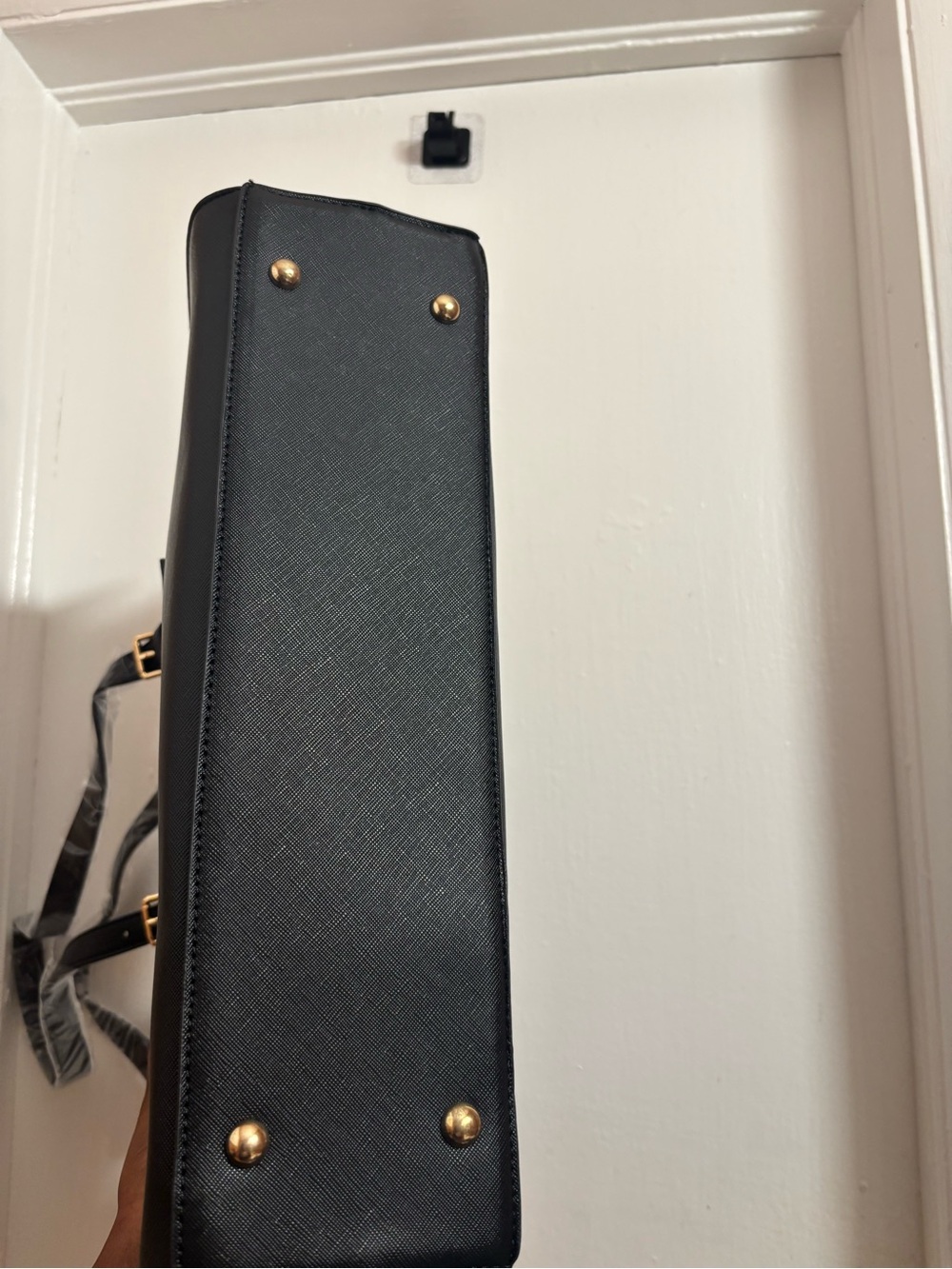 Classic Black Satchel with Gold Hardware